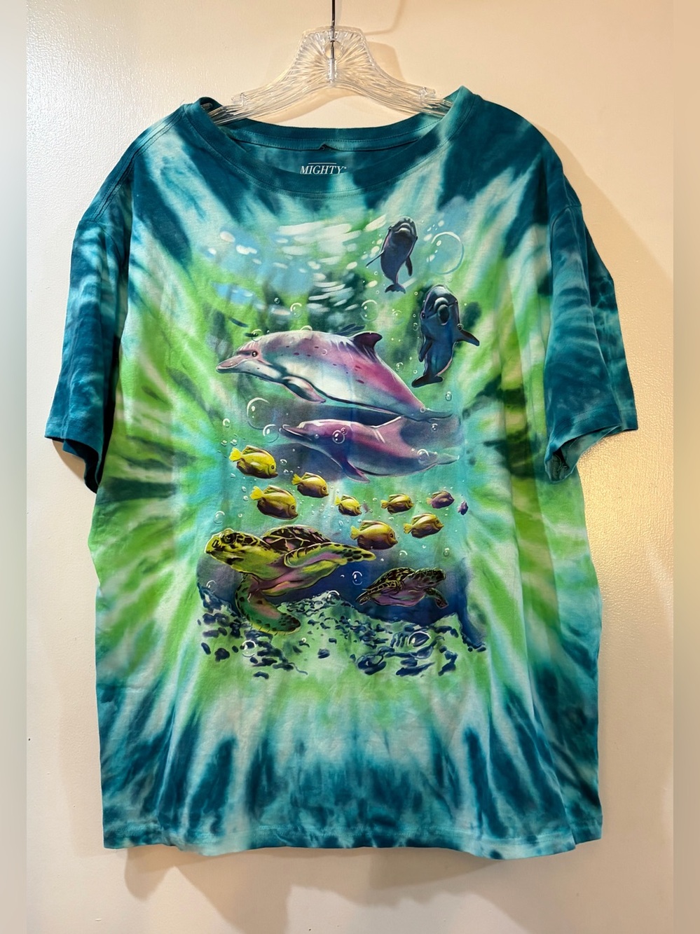 Mighty Fine Tie Dye Sea Life T-Shirt Womens Sz XL
